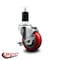 Service Caster 3.5'' Red Poly Swivel 1-1/2'' Expanding Stem Caster with Brake SCC-EX20S3514-PPUB-RED-TLB-112 - alternate 4